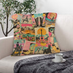 Baha Ranch Retro Pop Western Collage Pillow Case Made in America - Qu!rk Boutique