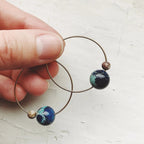 Earth and Moon Jasper Bead Hoop Earrings - Qu!rk Boutique