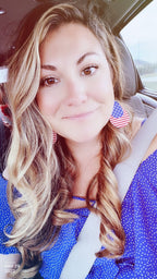 Red, White and Blue, American Flag Drop Earrings - Qu!rk Boutique