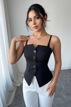 Button-Front Cami Top - Qu!rk Boutique