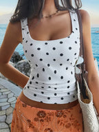 Polka Dot Scoop Neck Tank - Qu!rk Boutique
