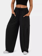 High-Waisted Drawstring Wide-Leg Pants - Qu!rk Boutique