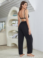 Short Sleeve Shirt, Bralette, and Pants Lounge Set - Qu!rk Boutique