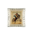 Baha Ranch Vintage Rodeo Stamp Throw Pillow Made in America - Qu!rk Boutique
