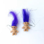 Whimsical Troll Doll Dangle Earrings - Qu!rk Boutique