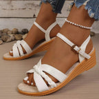 Open Toe Wedge Sandals - Qu!rk Boutique