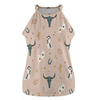 Baha Ranch Cow Skull Western Tank Top - Qu!rk Boutique