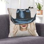 Baha Ranch Cowgirl Blonde Velvety Soft Throw Pillow Case Made in America - Qu!rk Boutique
