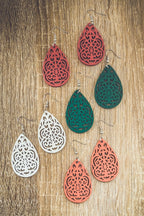 Set of Four Beautiful Carved Wood Earrings - Qu!rk Boutique