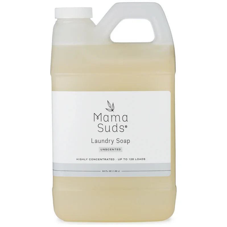 Mama Suds unscented laundry soap bottle, sustainable cleaning product at Qu!rk Boutique