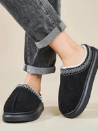 💙 Faux Fur Suede Platform Slippers - Qu!rk Boutique