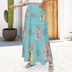 Baha Ranch Retro Pop Western Prairie Maxi Skirt - Qu!rk Boutique
