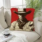 Serious Cowboy Throw Pillow Case Made in America - Qu!rk Boutique