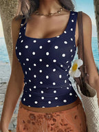 Polka Dot Scoop Neck Tank - Qu!rk Boutique
