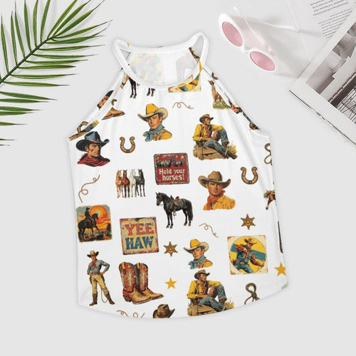 Baha Ranch Vintage Cowboy Collage Western Tank Top - Qu!rk Boutique