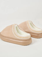 💙 Faux Fur Suede Platform Slippers - Qu!rk Boutique