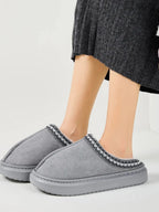 💙 Faux Fur Suede Platform Slippers - Qu!rk Boutique