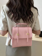 Vegan Leather Flap Backpack - Qu!rk Boutique
