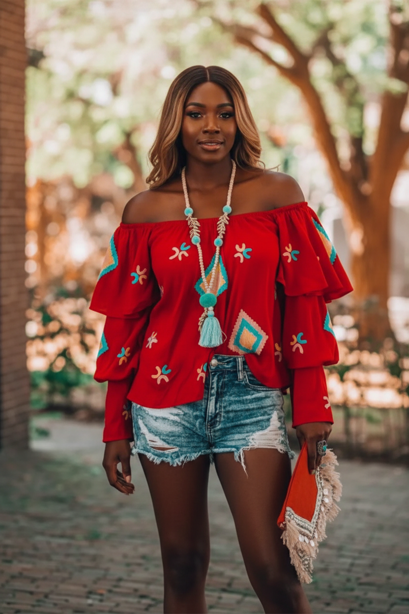 Full Size Off-Shoulder Ruffled Sleeve Blouse Plus Size