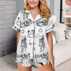 Baha Ranch Ranch Life Western Cowgirl Satin Ruffle Pajama Set - Qu!rk Boutique