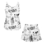 Baha Ranch Ranch Life White Pajama Lounge Tank Shorts Set Made in America - Qu!rk Boutique