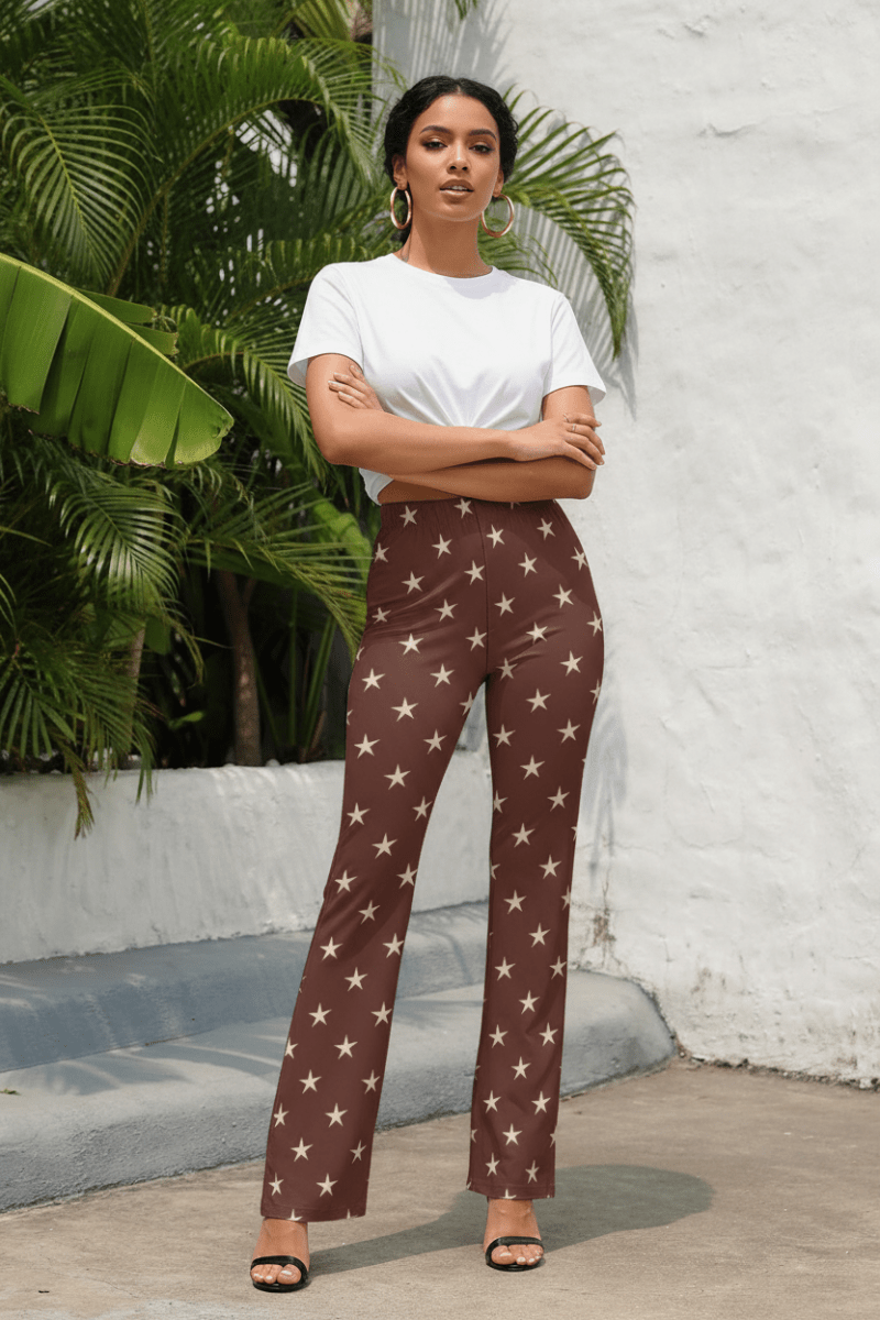 Baha Ranch Star Print Flare Pants - Qu!rk Boutique