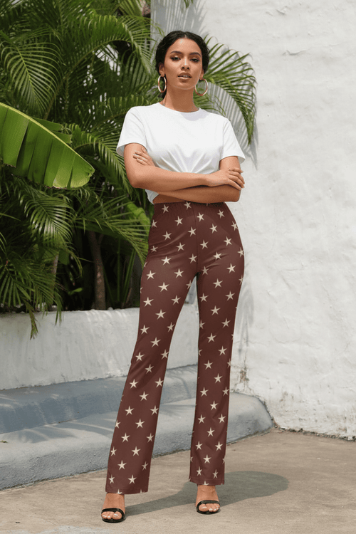 Baha Ranch Star Print Flare Pants - Qu!rk Boutique