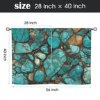 Turquoise Window Curtains 28"x40" (2-Piece) Made in America - Qu!rk Boutique