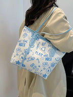 Graffiti Print Casual Tote Bag - Qu!rk Boutique