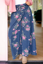 Floral Wide Leg Jeans - Qu!rk Boutique
