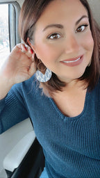 Geometric Pattern Circle Wood Earrings - Qu!rk Boutique