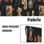 Vintage Cowboy Collage Western Curtains 28" x 40" Made in America - Qu!rk Boutique