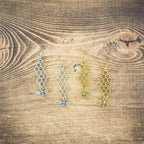 Gold or Silver Honeybee Honeycomb Earrings - Qu!rk Boutique