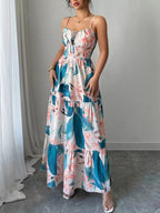 Floral Print Tiered Maxi Cami Dress - Qu!rk Boutique