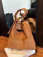 Minimalist Suede Shoulder Bag - Qu!rk Boutique