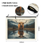 Baha Ranch Reflection Highland Cow Cosmetic Bag Made in America - Qu!rk Boutique
