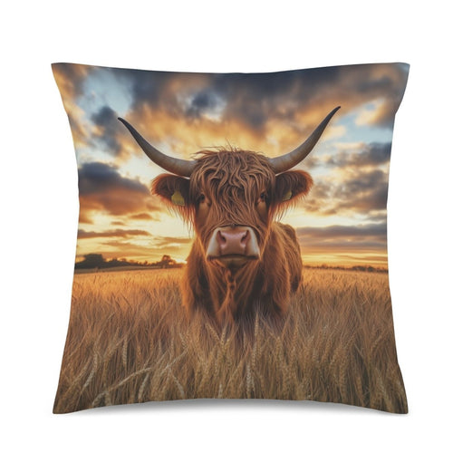 Baha Ranch Beautiful Highland Velvety Soft Pillow Cover Made in America - Qu!rk Boutique