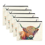 Watercolor Highland Cosmetic Bag Pack of 5 Made in America - Qu!rk Boutique