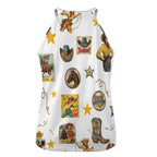 Baha Ranch Vintage Cowgirl Collage Western Tank Top - Qu!rk Boutique