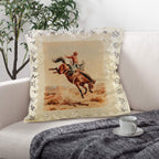 Baha Ranch Vintage Rodeo Stamp Throw Pillow Made in America - Qu!rk Boutique
