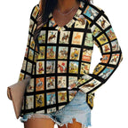 Baha Ranch Cowboy Collage Western Print Long Sleeve Top - Qu!rk Boutique
