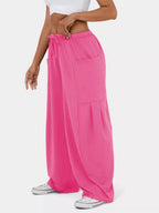 High-Waisted Drawstring Wide-Leg Pants - Qu!rk Boutique