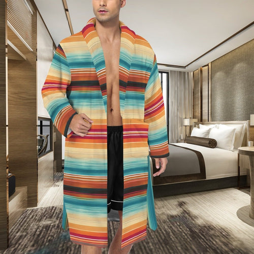 Baha Ranch Southwestern Serape Men's Bath Robe - Qu!rk Boutique