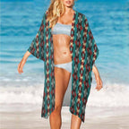 Baha Ranch Southwestern Aztec Duster Kimono Coverup - Qu!rk Boutique
