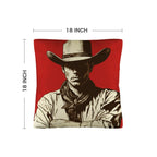 Serious Cowboy Throw Pillow Case Made in America - Qu!rk Boutique