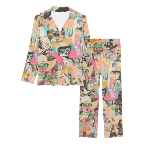 Baha Ranch Retro Pop Western Collage Pajama Set - Qu!rk Boutique