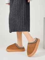 💙 Faux Fur Suede Platform Slippers - Qu!rk Boutique