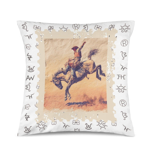 Baha Ranch Stamped Rodeo Cowboy Velvety Soft Pillow Case Made in America - Qu!rk Boutique