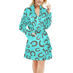 Turquoise Horseshoe Women's Western Bath Robe - Qu!rk Boutique
