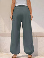 Casual Loose Fit Drawstring Waist Harem Joggers - Qu!rk Boutique